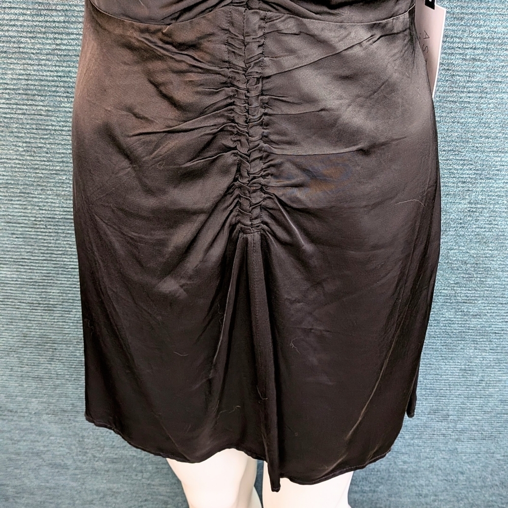 ASTR The Label Peony Black Ruched Satin Mini-Dress NWT - Picture 5 of 16